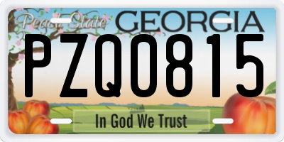 GA license plate PZQ0815