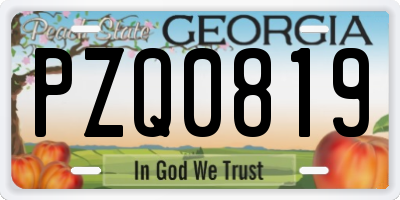 GA license plate PZQ0819