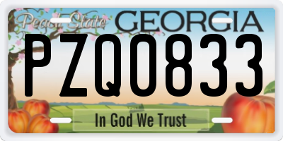 GA license plate PZQ0833