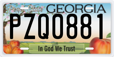 GA license plate PZQ0881