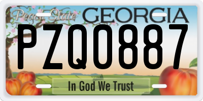 GA license plate PZQ0887