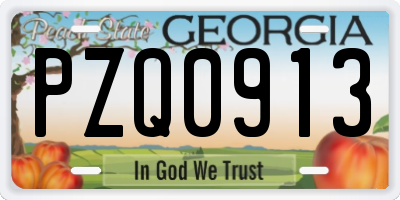 GA license plate PZQ0913