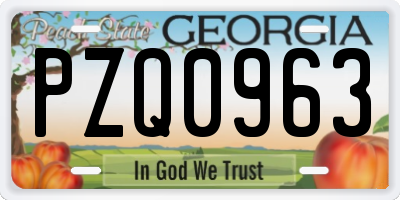 GA license plate PZQ0963