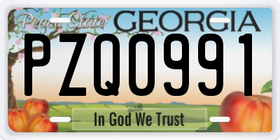 GA license plate PZQ0991