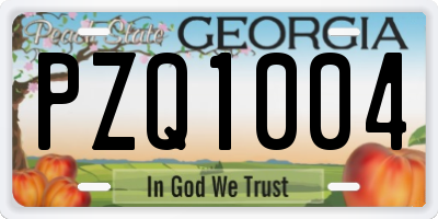 GA license plate PZQ1004
