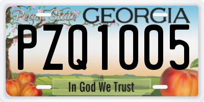 GA license plate PZQ1005