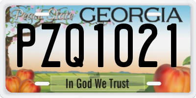 GA license plate PZQ1021