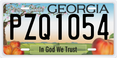 GA license plate PZQ1054