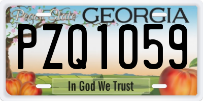 GA license plate PZQ1059