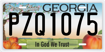 GA license plate PZQ1075