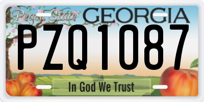 GA license plate PZQ1087