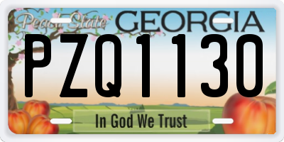GA license plate PZQ1130