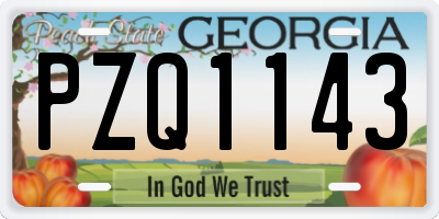 GA license plate PZQ1143