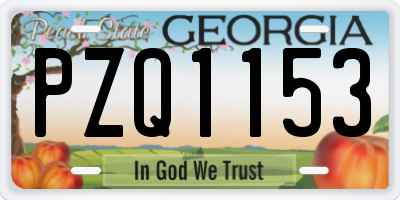 GA license plate PZQ1153