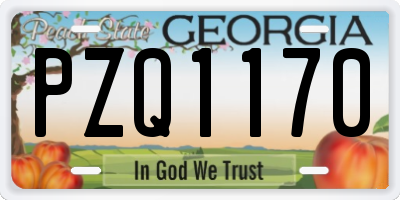 GA license plate PZQ1170
