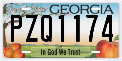 GA license plate PZQ1174