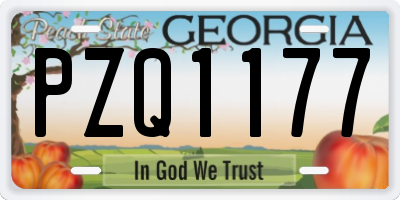 GA license plate PZQ1177