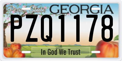 GA license plate PZQ1178