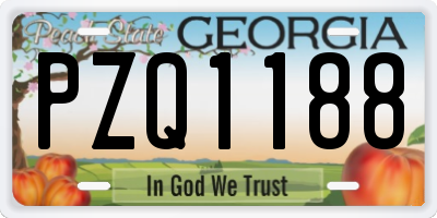 GA license plate PZQ1188