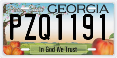 GA license plate PZQ1191