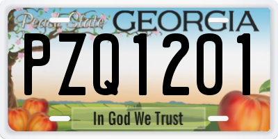 GA license plate PZQ1201