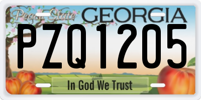 GA license plate PZQ1205