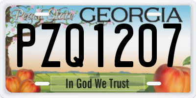GA license plate PZQ1207
