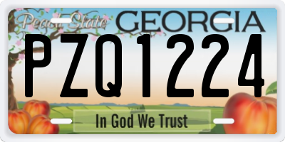 GA license plate PZQ1224