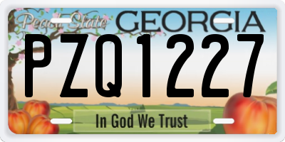 GA license plate PZQ1227