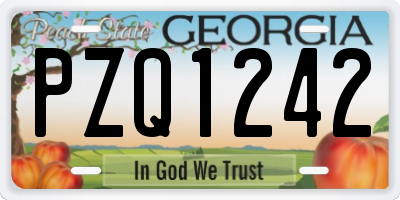 GA license plate PZQ1242