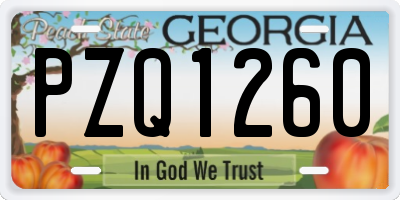 GA license plate PZQ1260