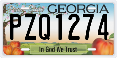 GA license plate PZQ1274