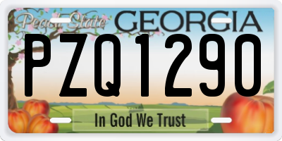 GA license plate PZQ1290