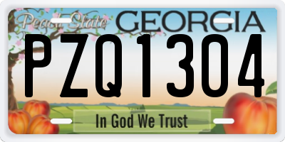 GA license plate PZQ1304