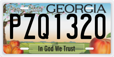 GA license plate PZQ1320