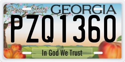 GA license plate PZQ1360