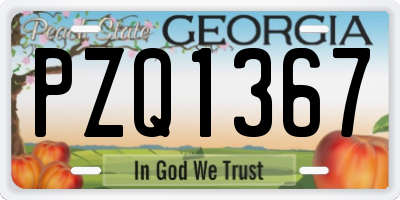GA license plate PZQ1367