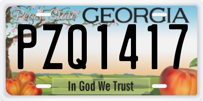 GA license plate PZQ1417