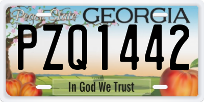 GA license plate PZQ1442