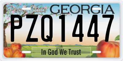 GA license plate PZQ1447