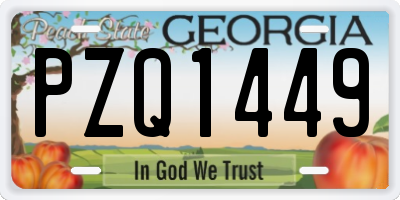 GA license plate PZQ1449