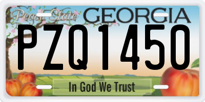 GA license plate PZQ1450