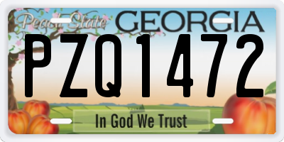 GA license plate PZQ1472