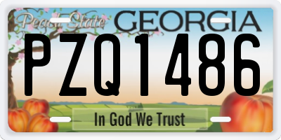 GA license plate PZQ1486