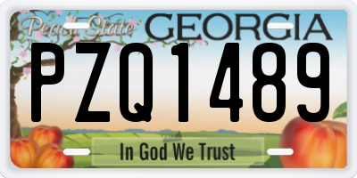 GA license plate PZQ1489