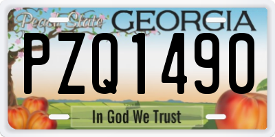 GA license plate PZQ1490