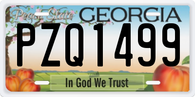 GA license plate PZQ1499