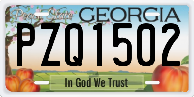 GA license plate PZQ1502