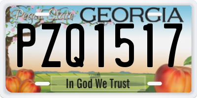 GA license plate PZQ1517