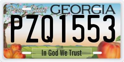 GA license plate PZQ1553